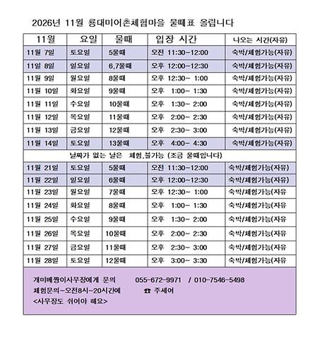 2026년 11월 물대표입니다. 